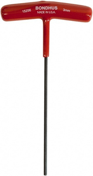 Bondhus 15256 Hex Key 3.00 mm Hex, Hex End, T-Handle Cushion Grip