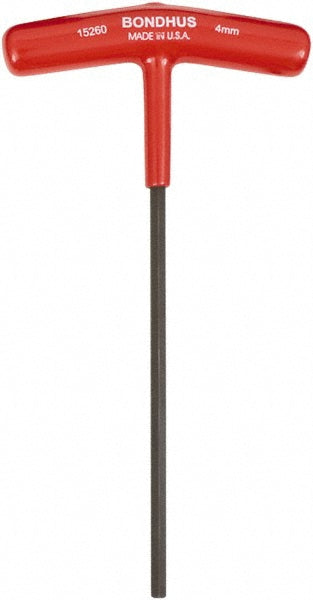 Bondhus 15260 Hex Key 4.00 mm Hex, Hex End, T-Handle Cushion Grip