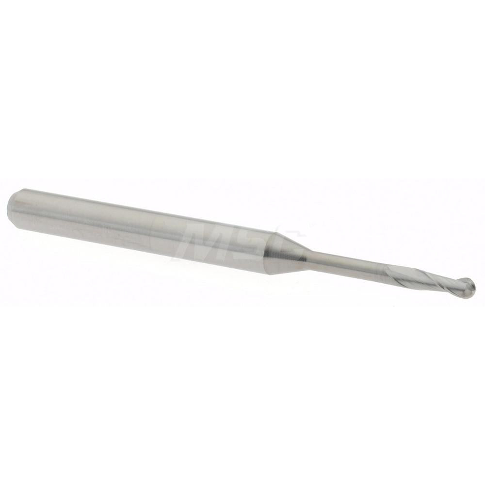 Accupro 14797437 Ball End Mill 0.06" Dia, 0.18" LOC, 2 Flute, Solid Carbide