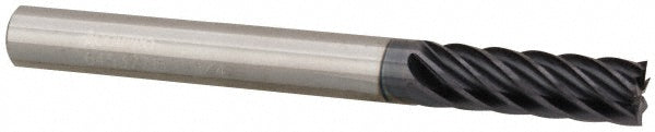 Accupro 64537715 Square End Mill 1/4'' Dia, 3/4'' LOC, 1/4'' Shank Dia, 2-1/2'' OAL, 7 Flutes, Solid Carbide
