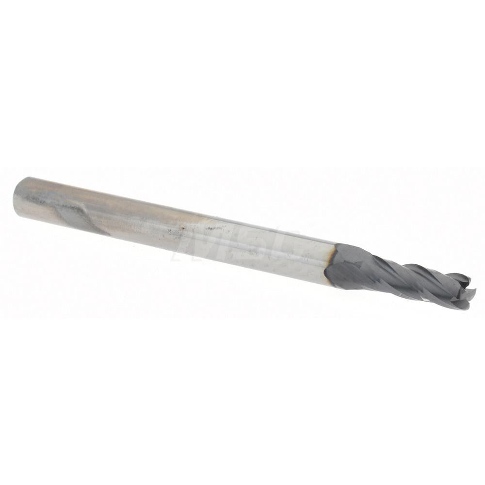 Accupro 14797566 Corner Radius End Mill 0.1" Dia, 0.3" LOC, 0.015" Radius, 4 Flutes, Solid Carbide