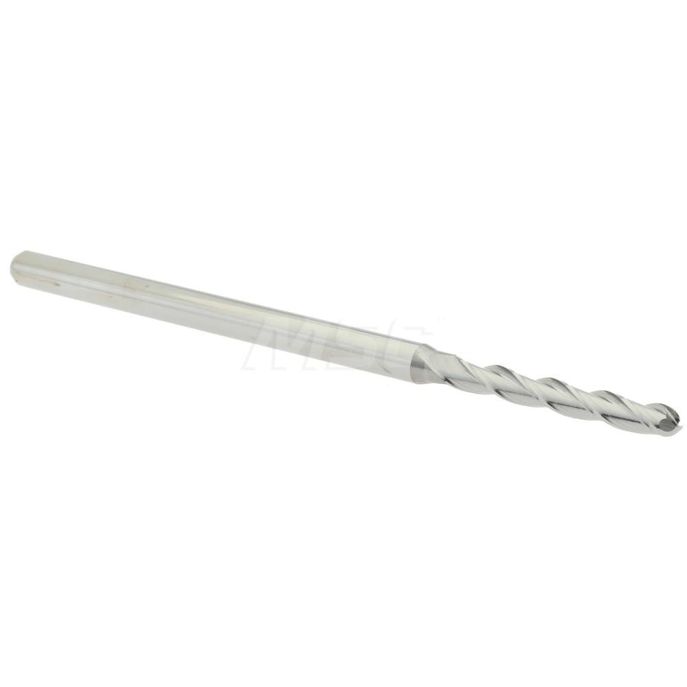 Accupro 14797489 Ball End Mill 0.1" Dia, 0.75" LOC, 3 Flute, Solid Carbide