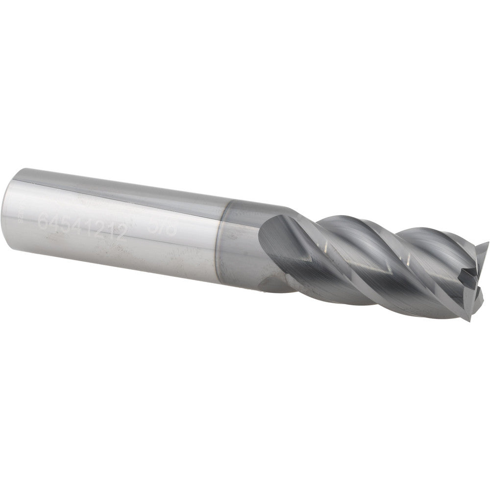 Accupro 64541212 Square End Mill 5/8'' Dia, 1-1/4'' LOC, 5/8'' Shank Dia, 3-1/2'' OAL, 4 Flutes, Solid Carbide