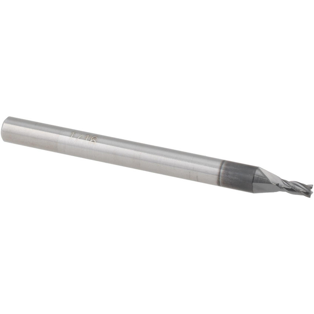 Accupro 64541279 Square End Mill 1/16'' Dia, 1/8'' LOC, 1/8'' Shank Dia, 1-1/2'' OAL, 4 Flutes, Solid Carbide