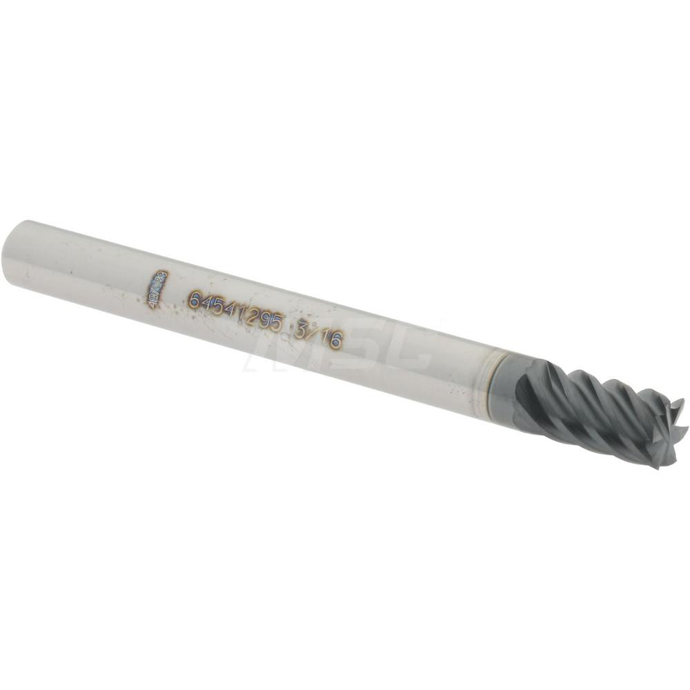 Accupro 64541295 Square End Mill 3/16" Dia, 5/16" LOC, 6 Flutes, Solid Carbide