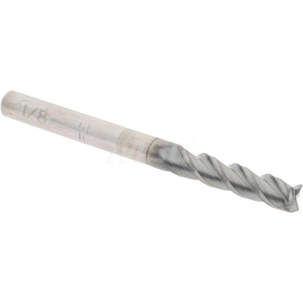 Accupro 64542665 Square End Mill 1/8'' Dia, 1/2'' LOC, 1/8'' Shank Dia, 1-1/2'' OAL, 3 Flutes, Solid Carbide