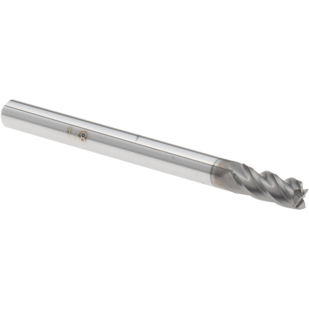 Accupro 64542855 Square End Mill 1/8'' Dia, 1/4'' LOC, 1/8'' Shank Dia, 1-1/2'' OAL, 4 Flutes, Solid Carbide