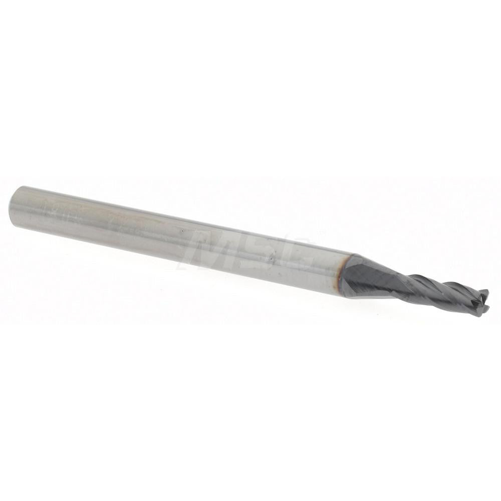 Accupro 12463447 Corner Radius End Mill 0.0800" Dia, 0.2400" LOC, 0.0150" Radius, 4 Flute, Solid Carbide