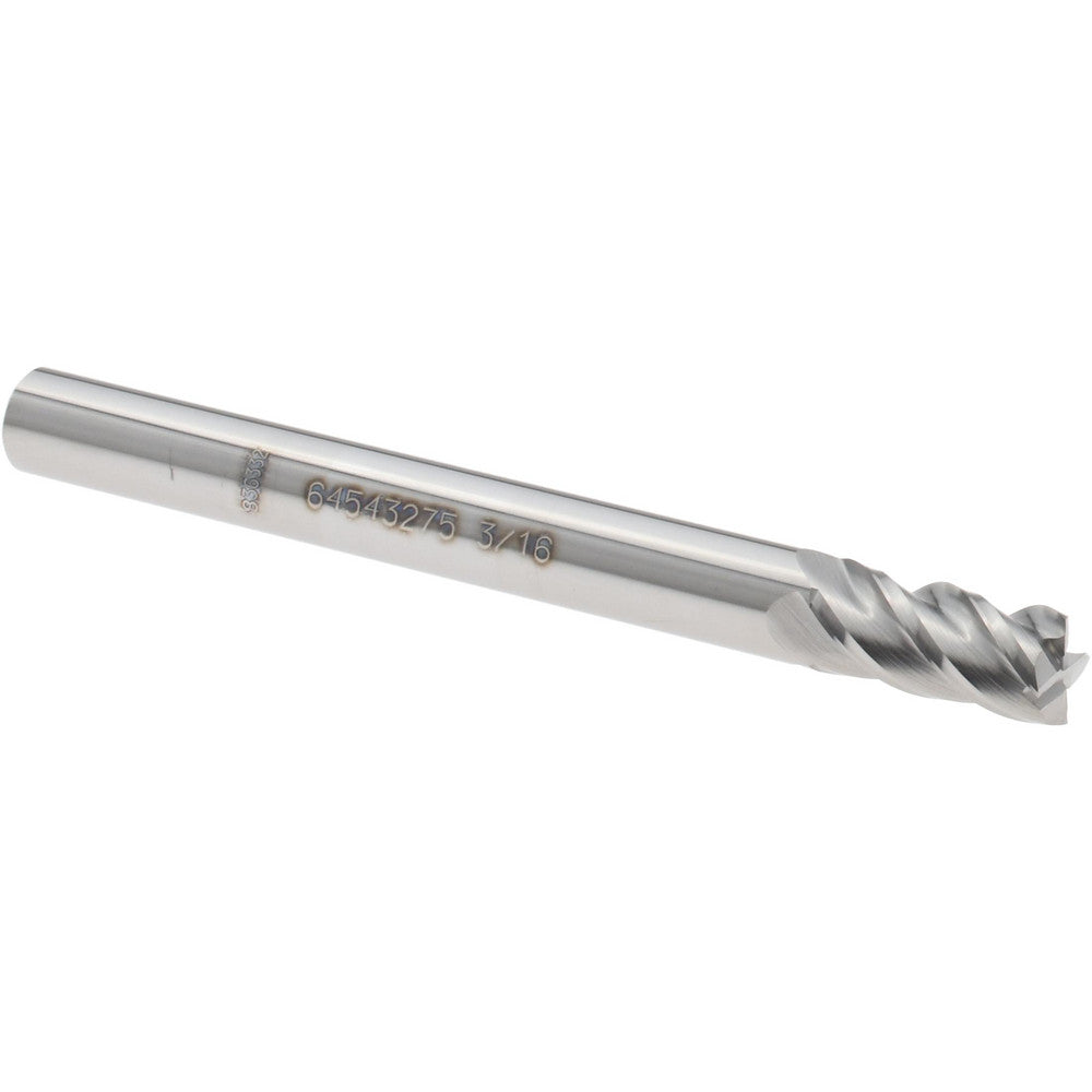 Accupro 64543275 Square End Mill 3/16'' Dia, 3/8'' LOC, 3/16'' Shank Dia, 2'' OAL, 4 Flutes, Solid Carbide