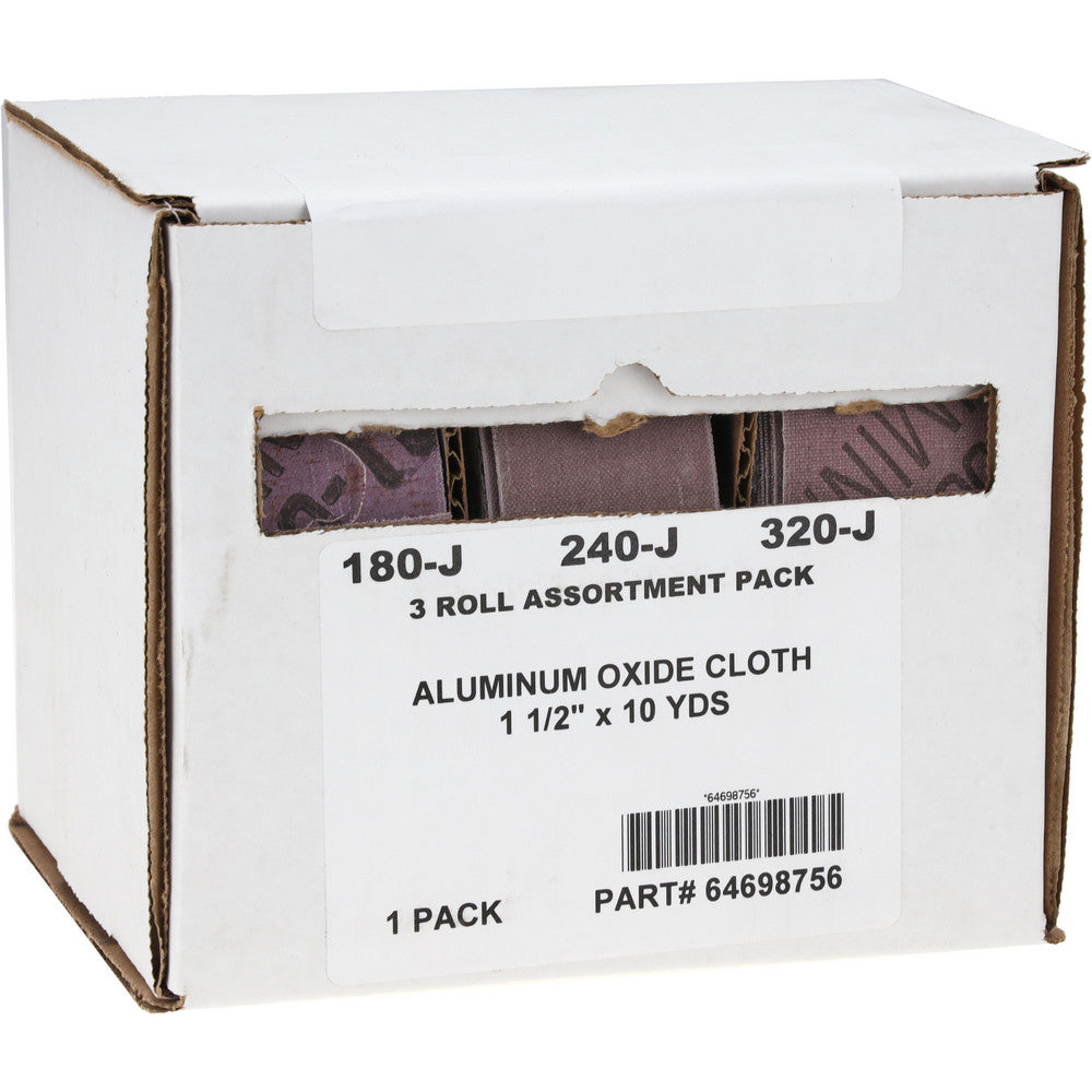 Value Collection 30192-MSC Abrasive Roll Kits Abrasive Type Coated  Abrasive Material Aluminum Oxide  Backing Material Cloth  Backing Weight J  Grit 180 240 320  Includes (3) Shop Rolls