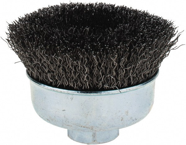 Weiler 93273 Cup Brush 3" Dia, 0.014" Wire Dia, Steel, Crimped