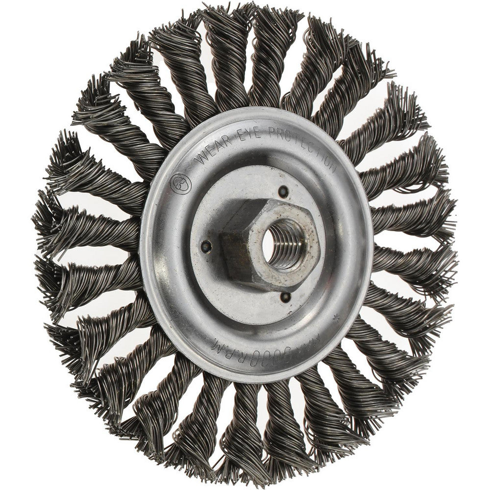 Weiler 94409 Wheel Brush 6" Wheel Dia, 1/2" Face Width, 0.0230" Wire Dia, Stringer Bead