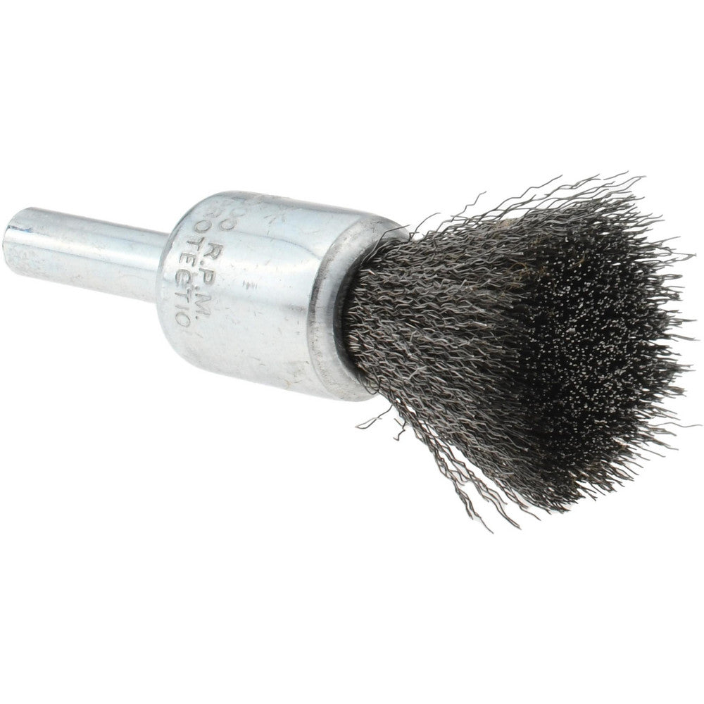 Weiler 90181 End Brushes 1/2" Dia, Steel, Crimped Wire