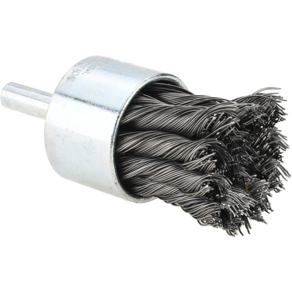 Weiler 90185 End Brushes 1-1/8" Dia, Stainless Steel, Knotted Wire