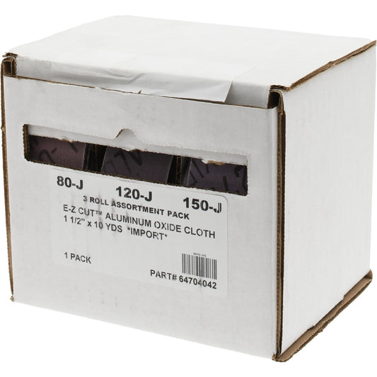 Value Collection 30193-MSC Abrasive Roll Kits Abrasive Type Coated  Abrasive Material Aluminum Oxide  Backing Material Cloth  Backing Weight J  Grit 120 150 80  Includes (3) Shop Rolls