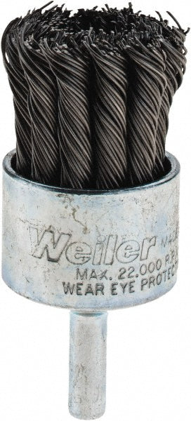 Weiler 90375 End Brushes 1-1/8" Dia, Steel, Knotted Wire