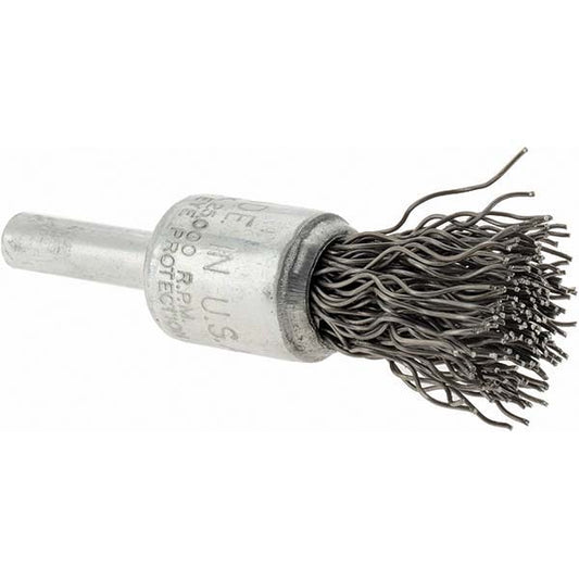 Weiler 90373 End Brushes 1/2" Dia, Steel, Crimped Wire