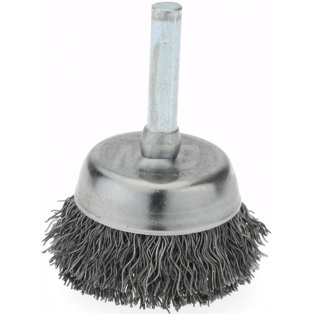 Weiler 91136 Cup Brush 1-3/4" Dia, 0.0060" Wire Dia, Steel, Crimped