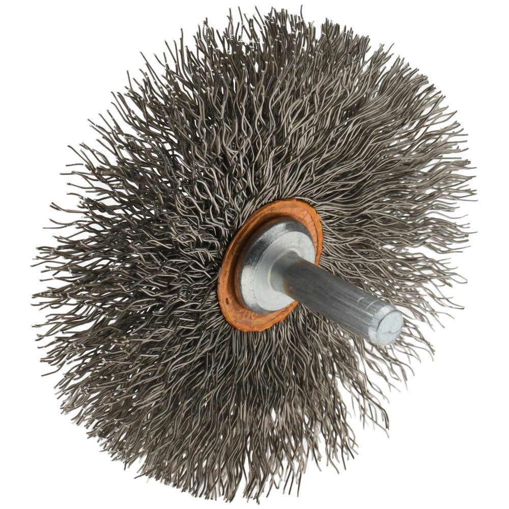 Weiler 91116 Wheel Brush 3" Wheel Dia, 3/8" Face Width, 0.0140" Wire Dia, Crimped
