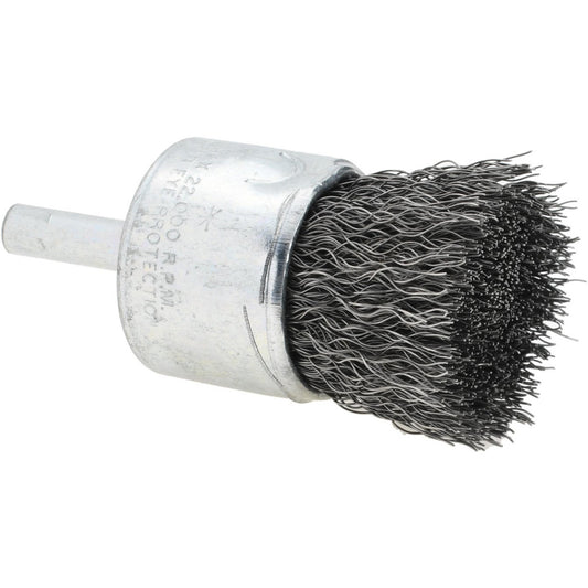 Weiler 90371 End Brushes 1" Dia, Steel, Crimped Wire
