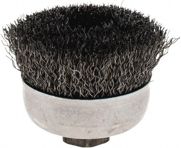 Weiler 93505 Cup Brush 2-3/4" Dia, 0.014" Wire Dia, Steel, Crimped