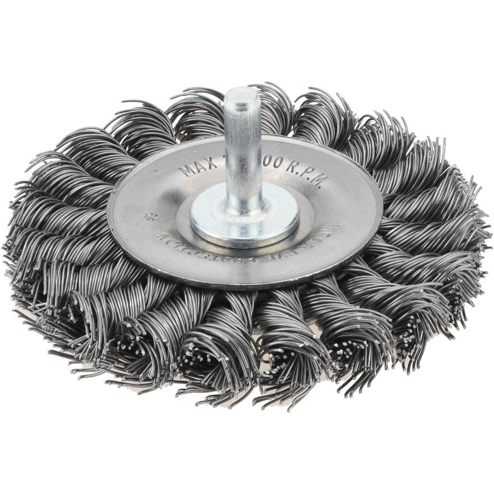 Weiler 94486 Wheel Brush 3" Wheel Dia, 0.0200" Wire Dia, Knotted
