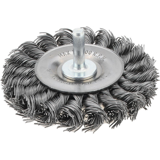Weiler 94486 Wheel Brush 3" Wheel Dia, 0.0200" Wire Dia, Knotted