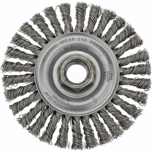 Weiler 90716 Wheel Brush 4" Wheel Dia, 3/16" Face Width, 0.0200" Wire Dia, Stringer Bead