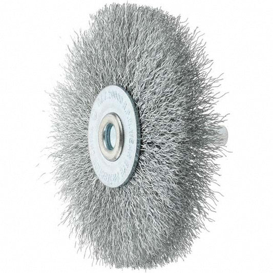 Weiler 90374 Wheel Brush 3" Wheel Dia, 3/8" Face Width, 0.0080" Wire Dia, Crimped