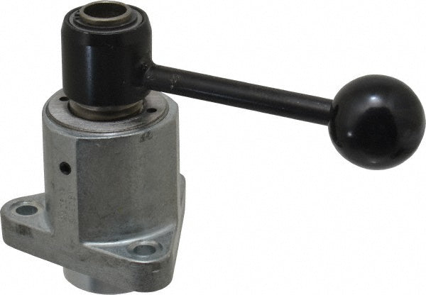 De-Sta-Co FL-160/-- 9,000 N Capacity, M8 Plunger, 16mm Plunger Dia, Flange Mt, Two Hand, Hand Lever Actuation, Variable Stroke Straight Line Action Clamp