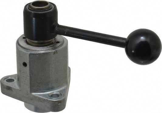 De-Sta-Co FL-160/-- 9,000 N Capacity, M8 Plunger, 16mm Plunger Dia, Flange Mt, Two Hand, Hand Lever Actuation, Variable Stroke Straight Line Action Clamp