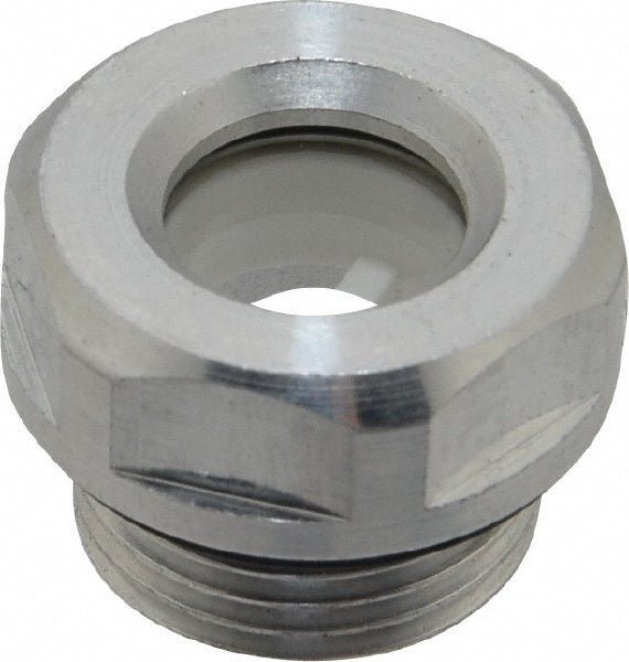 J.W. Winco 743-11-G3/8-A G 3/8 Thread, 20mm Distance Across Flats, Aluminum Oil Level Sight Glasses