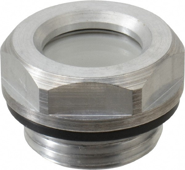 J.W. Winco 743-14-M20X1.5-A M20x1.5 Thread, 23mm Distance Across Flats, Aluminum Oil Level Sight Glasses