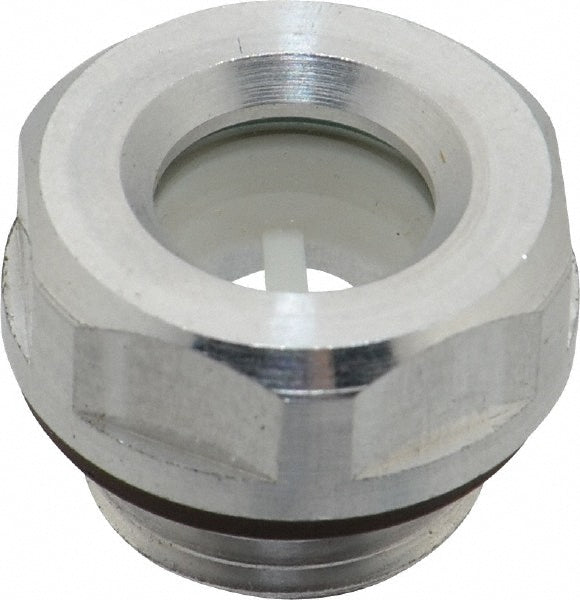 J.W. Winco 743.1-11-M16X1.5-A M16x1.5 Thread, 20mm Distance Across Flats, Aluminum Oil Level Sight Glasses