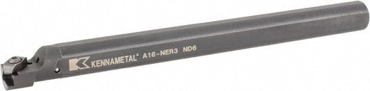 Kennametal 1094835 Indexable Boring Bar A16NER3, 34.93 mm Min Bore Dia, Right Hand Cut, 1" Shank Dia, 3 &deg Lead Angle, Steel