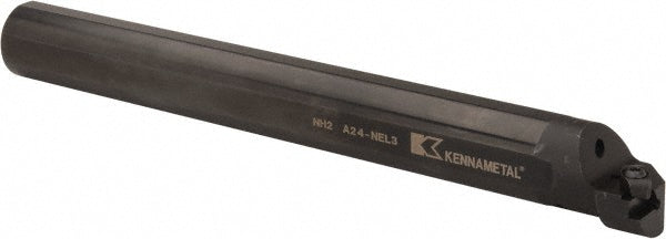 Kennametal 1094840 Indexable Boring Bar A24NEL3, 50.8 mm Min Bore Dia, Left Hand Cut, 1-1/2" Shank Dia, 3 &deg Lead Angle, Steel