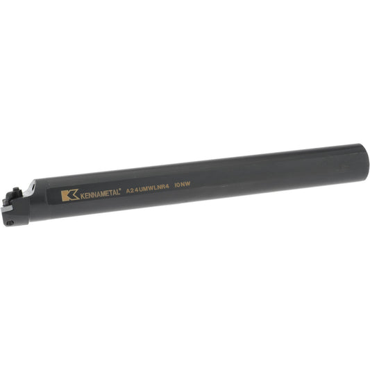 Kennametal 1095796 Indexable Boring Bar A24UMWLNR4, 44.7 mm Min Bore Dia, Right Hand Cut, 1-1/2" Shank Dia, -5 &deg Lead Angle, Steel