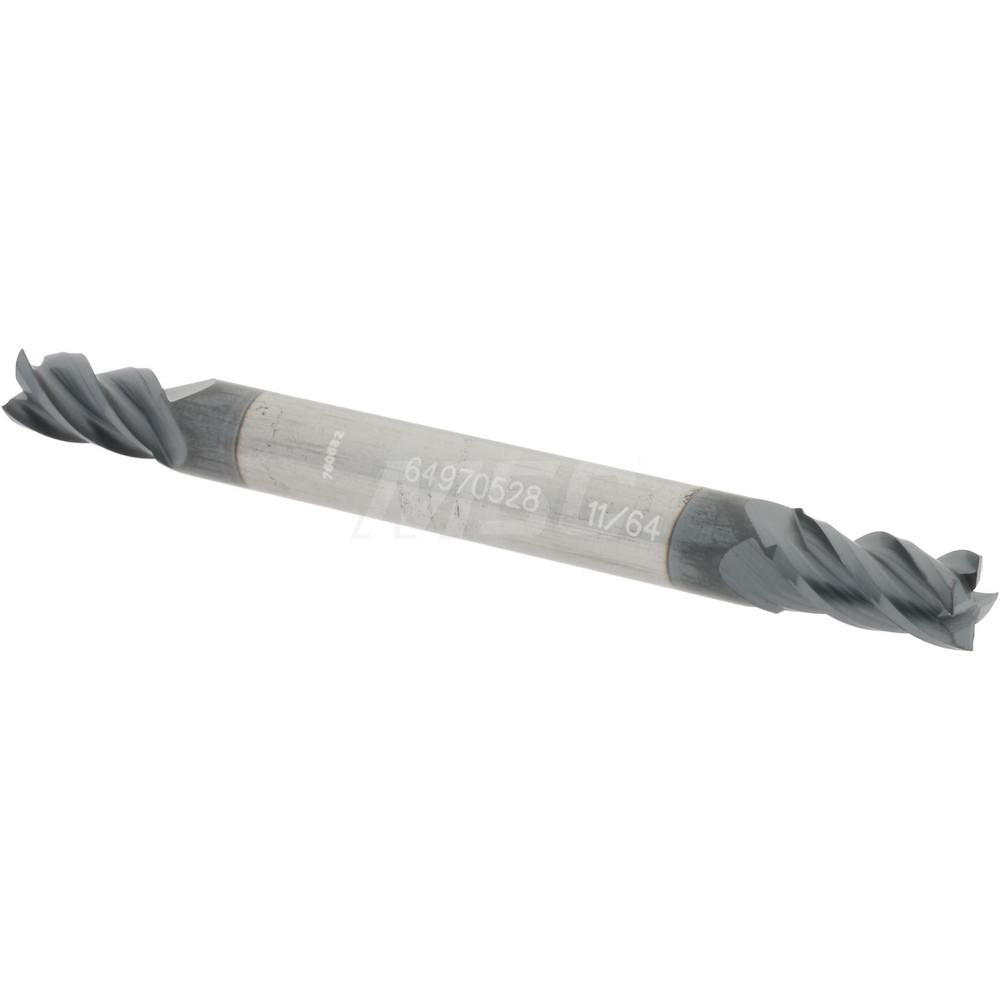 Accupro 64970528 Square End Mill 11/64'' Dia, 5/16'' LOC, 3/16'' Shank Dia, 2'' OAL, 4 Flutes, Solid Carbide