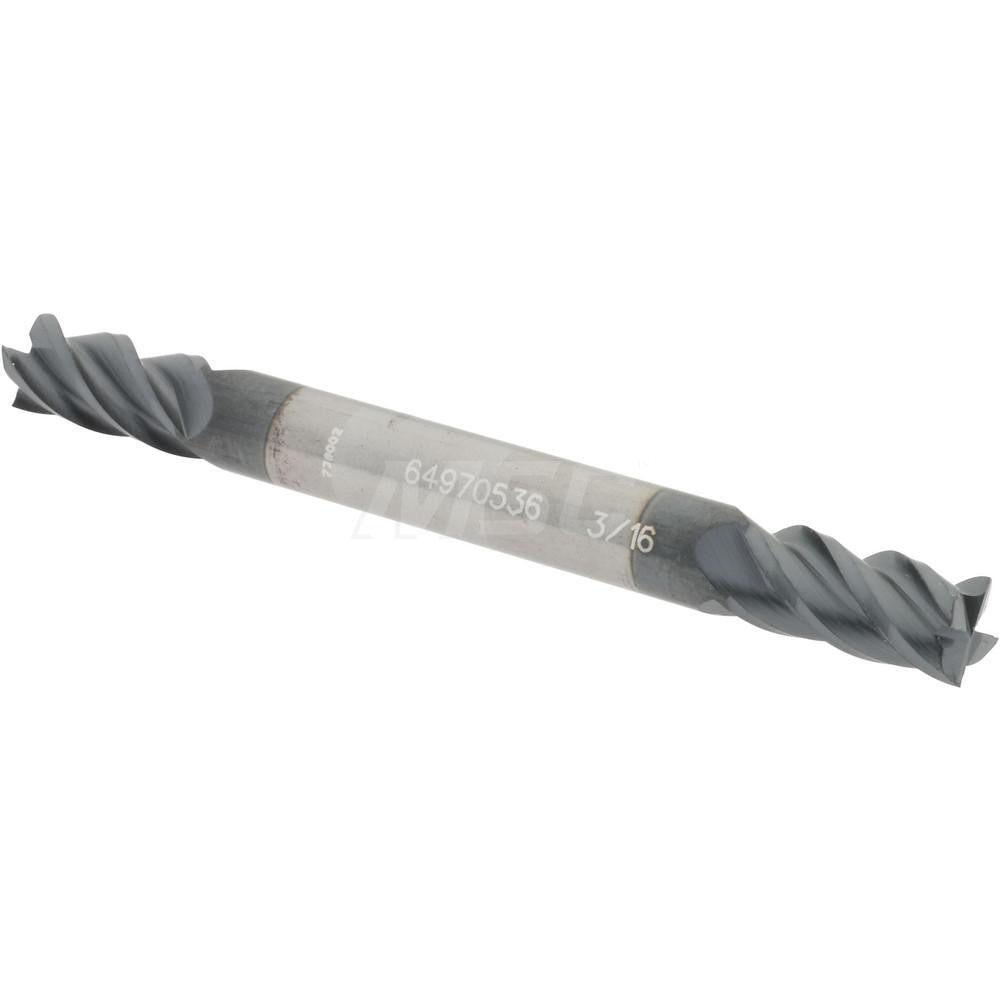 Accupro 64970536 Square End Mill 3/16'' Dia, 3/8'' LOC, 3/16'' Shank Dia, 2'' OAL, 4 Flutes, Solid Carbide