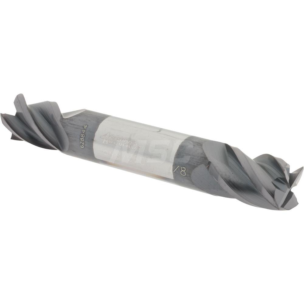 Accupro 64970601 Square End Mill 3/8'' Dia, 1/2'' LOC, 3/8'' Shank Dia, 2-1/2'' OAL, 4 Flutes, Solid Carbide