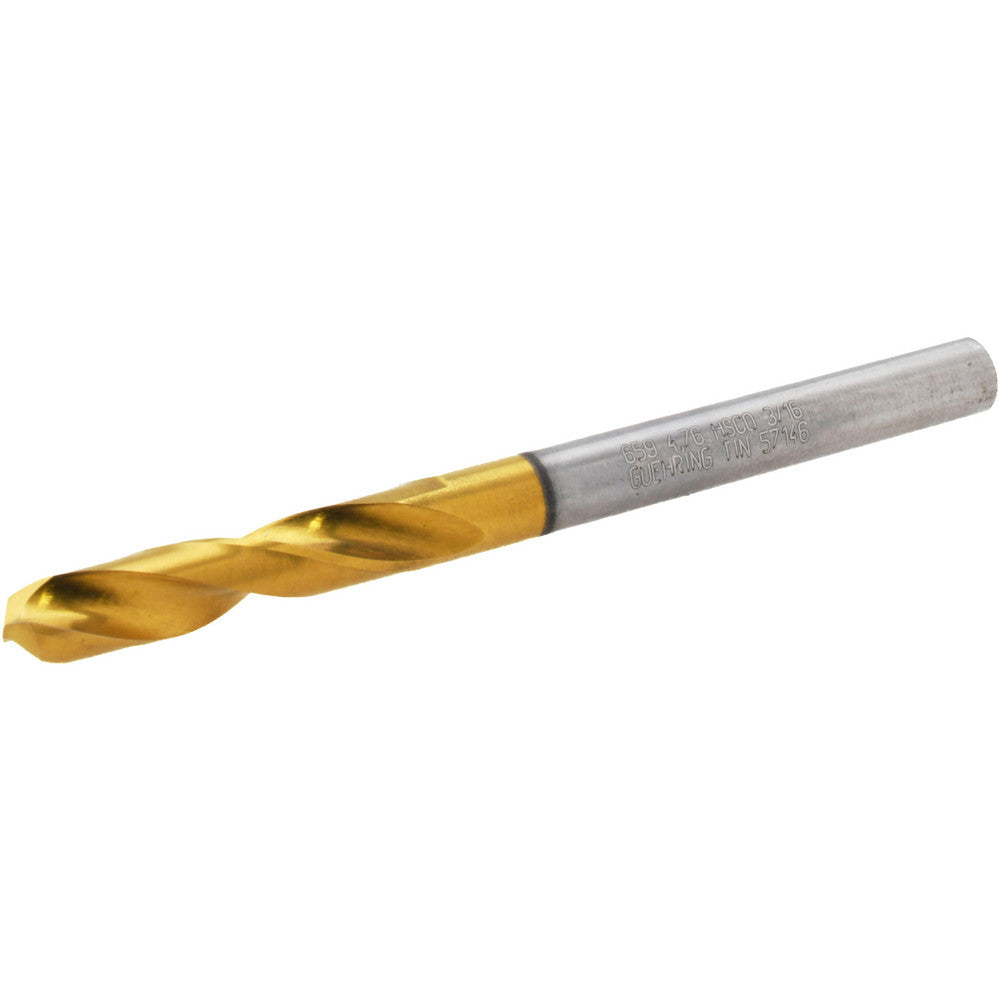 Guhring 9006590047600 Screw Machine Length Drill Bit 3/16" (0.1875) Dia, 130 deg, Cobalt