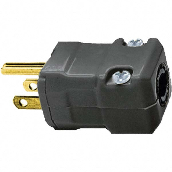 Hubbell Wiring Device-Kellems HBL5965VBLK Straight Blade Plug Industrial, 5-15P, 125VAC, Black