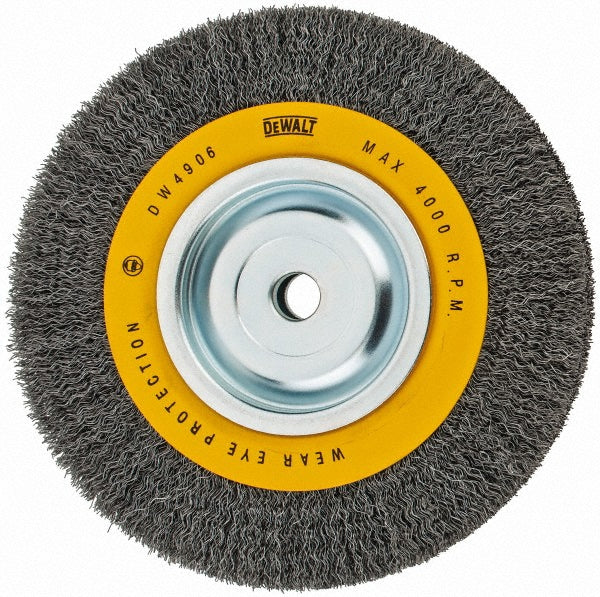 DeWALT DW4906 Wheel Brush 8" Wheel Dia, 3/4" Face Width, 0.0140" Wire Dia,  Crimped