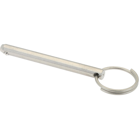 Gibraltar mqr-ss-1057 1/4" Pin Dia, 2-1/2" Long, Uncoated Stainless Steel Ball Lock Hitch Pin
