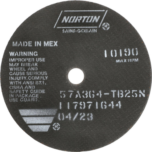 Norton 66252822973 Cut-Off Wheel 6" Dia, 1/16" Thick, 5/8" Hole, Aluminum Oxide