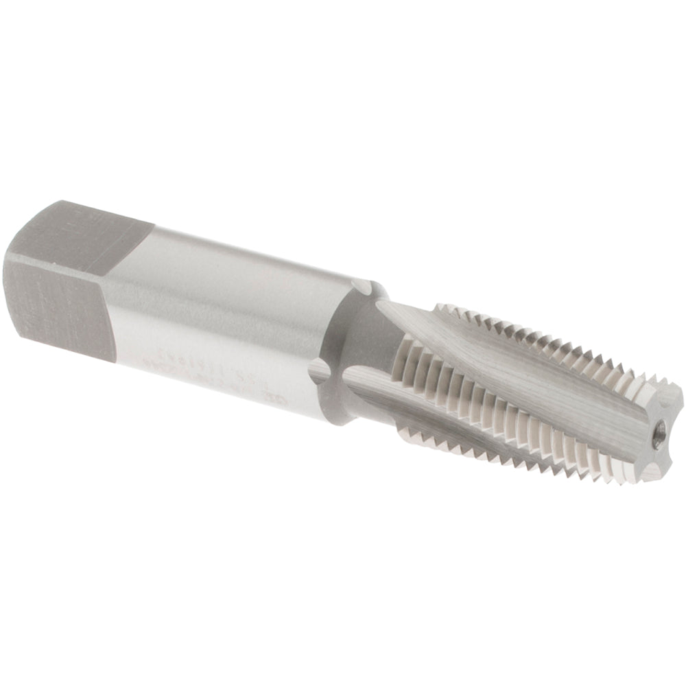 OSG 1250500 1/8-27 NPT, 15&deg Helix, 4 Flutes, Bottoming Chamfer, Bright Finish, High Speed Steel, Spiral Flute Pipe Tap