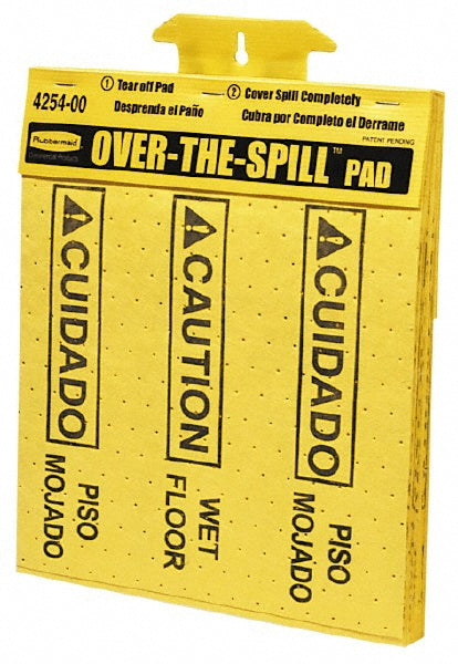 Rubbermaid FG425400YEL Rubbermaid Commercial Products, Over the Spill Pad, Absorbent Mat Pads, Large, Yellow