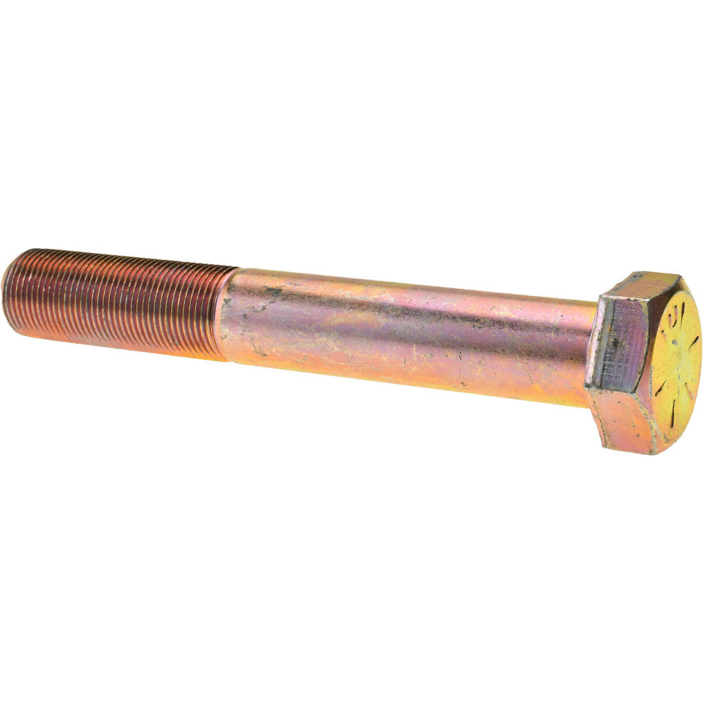 HHCS Made In USA C704733 Hex Head Cap Screw 1-14 x 7", Grade 8 Steel, Zinc Yellow Dichromate Finish
