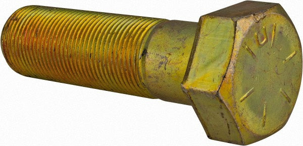 HHCS Made In USA MSC39519 Hex Head Cap Screw 1-14 x 3-1/2", Grade 8 Steel, Zinc Yellow Dichromate Finish