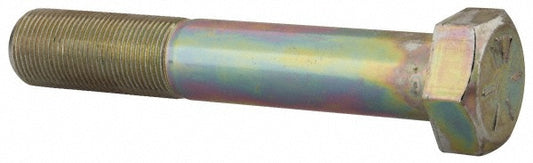 HHCS Made In USA 39525 Hex Head Cap Screw 1-14, 6" Length Under Head, Grade 8 Steel, Yellow Zinc Dichromate Finish